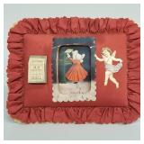 Antique stand up Valentine card- Sunbonnet  Baby-