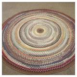 Victorian round wool braided rug approx 10' 5'D