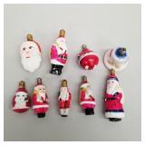 9 vintage Santa milk glass light bulbs (untested)