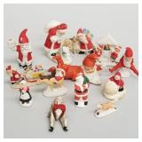 13 miniature bisque, etc. figures incl gnomes &