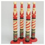 4 signed James Haddon carved wooden Santa
