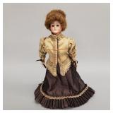 Antique style bisque head doll with Victorian
