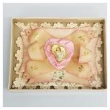 Antique pink valentine in original H.C.B & Co. New