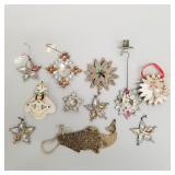 11 antique Christmas ornaments incl 7 early molded