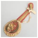 Large antique celluloid mandolin hanging Valentine