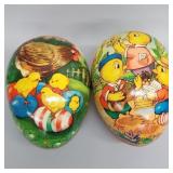 2 huge vintage papier-mache Easter egg candy