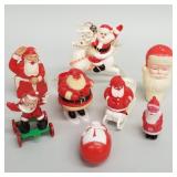 8 vintage plastic Santa candy containers,