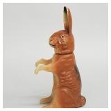 Vintage papier-mache & wood rabbit candy container