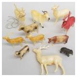 11 vintage celluloid animal figures incl Royal