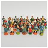 29 vintage composition townspeople figures- some