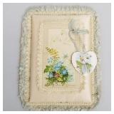 Antique padded silk stand-up Valentine greeting