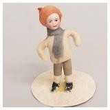 Antique German Huebach bisque head spun cotton