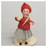 Antique German Huebach bisque head spun cotton