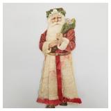 Large antique scrap Santa decoration with cotton &