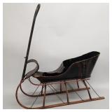 Antique Victorian child's pull sleigh with pull