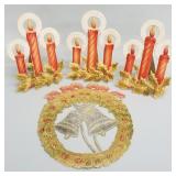 4 vintage German die cut Christmas decorations: 3