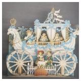 Antique die cut pop-up greeting card in shadowbox