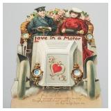 Antique die cut R. Tuck 'Love in a Motor' pop-up