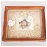Large antique padded silk Valentine card- flower