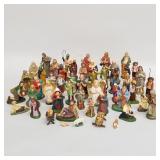 Over 50 vintage Christmas nativity figures-