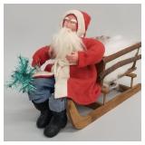 Large German inspired replica Santa on sleigh with