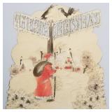 Large antique German die cut 'A Merry Christmas'