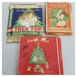 3 vintage boxes of spun glass Christmas decoration
