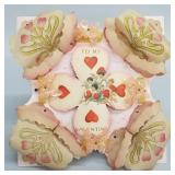 Large antique stand up Valentine w/ applied