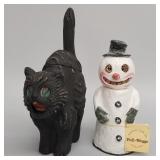 2 figural Halloween candy containers: 8 1/4'H