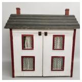 Large 3 ft. vintage folk art wood doll house w/