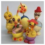 5 vintage Western Germany, etc. papier-mache