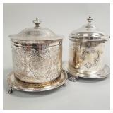 2 Victorian, etc. silverplated cracker/ biscuit