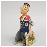 Walking Popeye wind-up tin toy- Unique Art