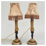 Pair of figural ormolu & bronze lamps- 15 1/4"H