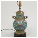 Chinese bronze champleve lamp  31"H 8 1/2"W
