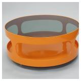 Nebu Holland orange mid-century table with glass