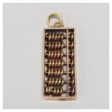 14K gold abacus pendant/ charm- 7.1g; 1 1/8"L