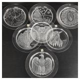 7 Lalique France annual collector plates: 1967,