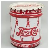 Pepsi Cola advertising lidded can- 17 1/2"H 16"W
