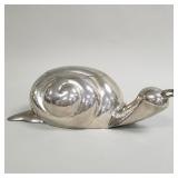 Huge Italian hand hammered pewter snail box-