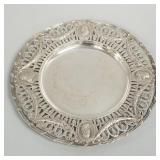 Hanau 800 silver dish- 10 toz with ornate pierced