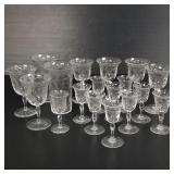 18 Hawkes crystal glasses (5 signed) with wheel