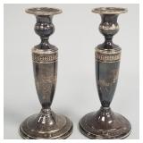2 weighted sterling silver candlesticks- 7 3/4"H,