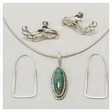 3 pieces sterling silver jewelry: signed Chimney