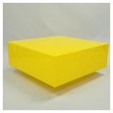 Mid-century modern yellow fiberglass square table