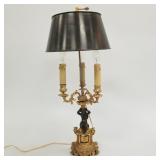 Ornate bronze figural lamp (as seen) 27 1/2"H 11"D