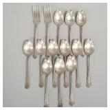 14 pcs sterling silver flatware- 13 toz total incl