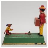 Vintage cast iron mechanical Monkey Bank-
