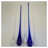 5 monumental hand blown glass hanging pendants/