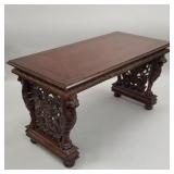 Mahogany antique style carved elaborately carved